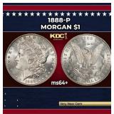 1888-p Morgan Dollar $1 Grades ms64+