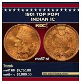 1901 Indian Cent TOP POP! 1c ms67 rd SEGS