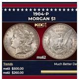 1904-p Morgan Dollar $1 Grades ms62
