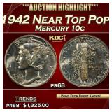 1942 Proof Mercury Dime Near Top Pop! 10c pr68 SEG