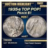1935-s Peace Dollar TOP POP! $1 ms67 SEGS
