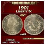 1901 Proof Liberty Nickel 5c pr67 SEGS