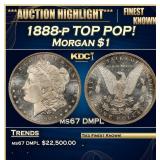 1888-p Morgan Dollar TOP POP! $1 ms67 DMPL SEGS
