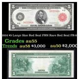 1914 $5 Large Size Red Seal FRN Rare Red Seal Grad