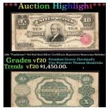 1891 $10 Red Seal Silver Certificate "Tombstone" G