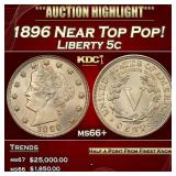 1896 Liberty Nickel Near Top Pop! 5c ms66+ SEGS