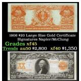 1906 $20 Large Size Gold Certificate Grades xf+ Si