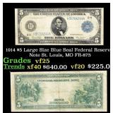 1914 $5 Large Size Blue Seal Federal Reserve Note