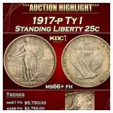 1917-p Ty I Standing Liberty Quarter 25c ms66+ fh