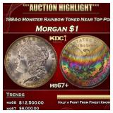 1884-o Morgan Dollar Monster Rainbow Toned Near To