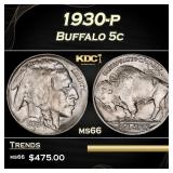 1930-p Buffalo Nickel 5c Grades ms66