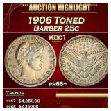 1906 Proof Barber Quarter Toned 25c pr66+ SEGS