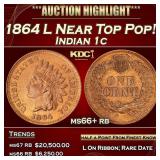 1864 L Indian Cent Near Top Pop! 1c ms66+ rb SEGS