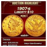 1907-s Gold Liberty Eagle $10 ms64+ SEGS