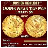 1885-s Gold Liberty Half Eagle Near Top Pop $5 ms6
