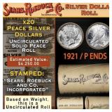 EI- SEARS Unc Peace Roll 20 silver dollars-RARE 19