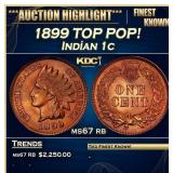 1899 Indian Cent TOP POP! 1c ms67 rb SEGS