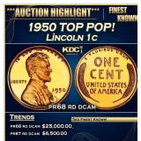 1950 Proof Lincoln Cent TOP POP! 1c pr68 rd dcam S