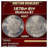 1878-p 8tf Morgan Dollar $1 ms66+ SEGS
