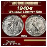 1940-s Walking Liberty Half Dollar 50c ms66 SEGS