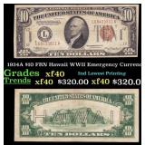 1934A $10 FRN Hawaii WWII Emergency Currency Grade