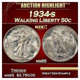 1934-s Walking Liberty Half Dollar 50c ms65 SEGS