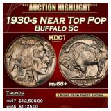 1930-s Buffalo Nickel Near Top Pop 5c ms66+ SEGS