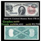 1880 $1 United States Note Grades Select AU FR-31