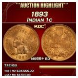 1893 Indian Cent 1c ms66+ rd SEGS