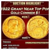 1922 Grant Gold Commem Dollar Near Top Pop! 1 ms67