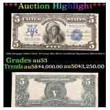1899 $5 Large Size Silver Certificate Oncpapa Indi