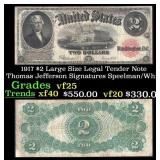 1917 $2 Large Size Legal Tender Note Thomas Jeffer