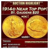 1914-d Gold St. Gaudens Double Eagle Near Top Pop!