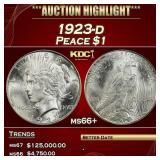 1923-d Peace Dollar $1 ms66+ SEGS