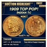 1909 Indian Cent TOP POP! 1c ms67+ rd SEGS