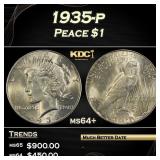 1935-p Peace Dollar $1 Grades ms64+
