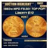 1883-s MPD FS-301 Gold Liberty Eagle TOP POP! $10