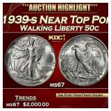 1939-s Walking Liberty Half Dollar Near Top Pop 50