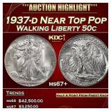 1937-d Walking Liberty Half Dollar Near Top Pop 50
