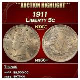 1911 Liberty Nickel 5c ms66+ SEGS