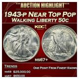 1943-p Walking Liberty Half Dollar Near Top Pop 50