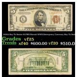 1934A $5 FRN Hawaii WWII Emergency Currency Key To