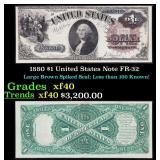 1880 $1 United States Note Grades xf FR-32