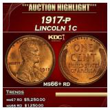 1917-p Lincoln Cent 1c ms66+ rd SEGS
