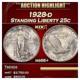 1928-d Standing Liberty Quarter 25c ms66+ SEGS