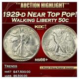 1929-d Walking Liberty Half Dollar Near Top Pop! 5
