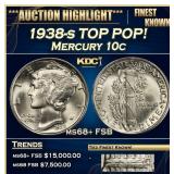 1938-s Mercury Dime TOP POP! 10c ms68+ FSB SEGS