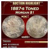 1887-s Morgan Dollar Toned $1 ms65+ SEGS