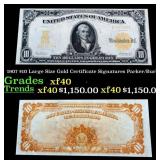 1907 $10 Large Size Gold Certificate Grades xf Sig