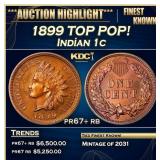 1899 Proof Indian Cent TOP POP! 1c pr67+ rb SEGS